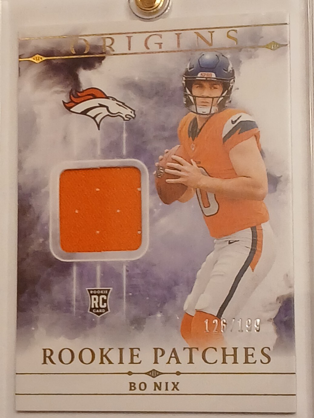 /199 2024 PANINI ORIGINS BO NIX RC ROOKIE PATCHES PURPLE GOLD HOLO FOIL ROY
