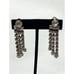 Vintage glass rhinestone tassel earrings