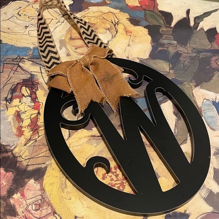 The Design House LLC. Black “W” Monogram Door Decor