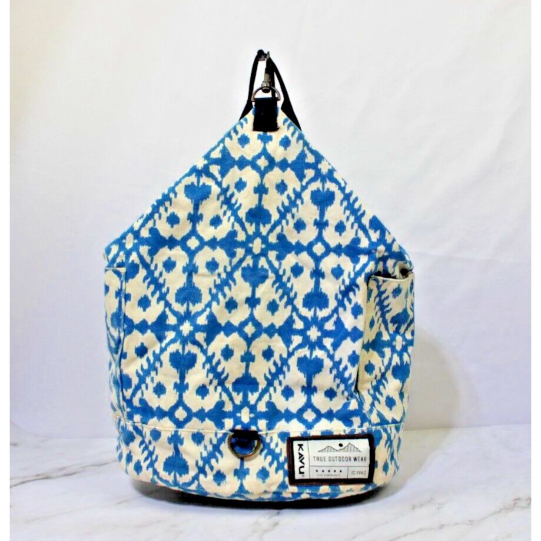 Kavu Free Range Backpack Blue White Aztec Design Outdoor