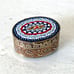 Vintage Micro Mosaic Pill Box Italy Oval Engraved Brass Sides Great Detail