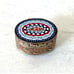 Vintage Micro Mosaic Pill Box Italy Oval Engraved Brass Sides Great Detail