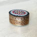 Vintage Micro Mosaic Pill Box Italy Oval Engraved Brass Sides Great Detail