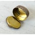 Vintage Micro Mosaic Pill Box Italy Oval Engraved Brass Sides Great Detail