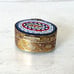 Vintage Micro Mosaic Pill Box Italy Oval Engraved Brass Sides Great Detail