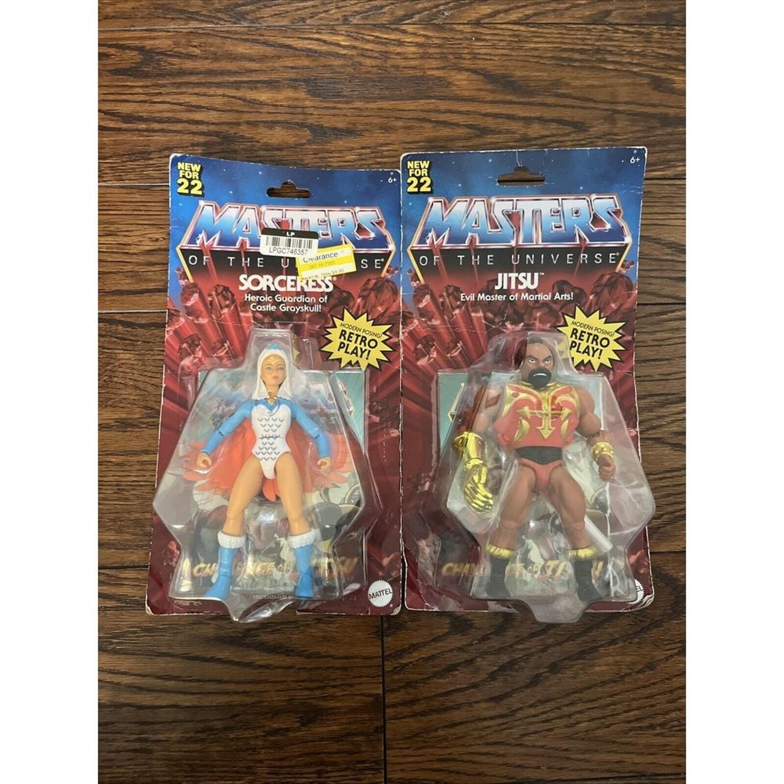Mattel MASTER OF THE UNIVERSE sorceress AND JITSU UNPUNCHED