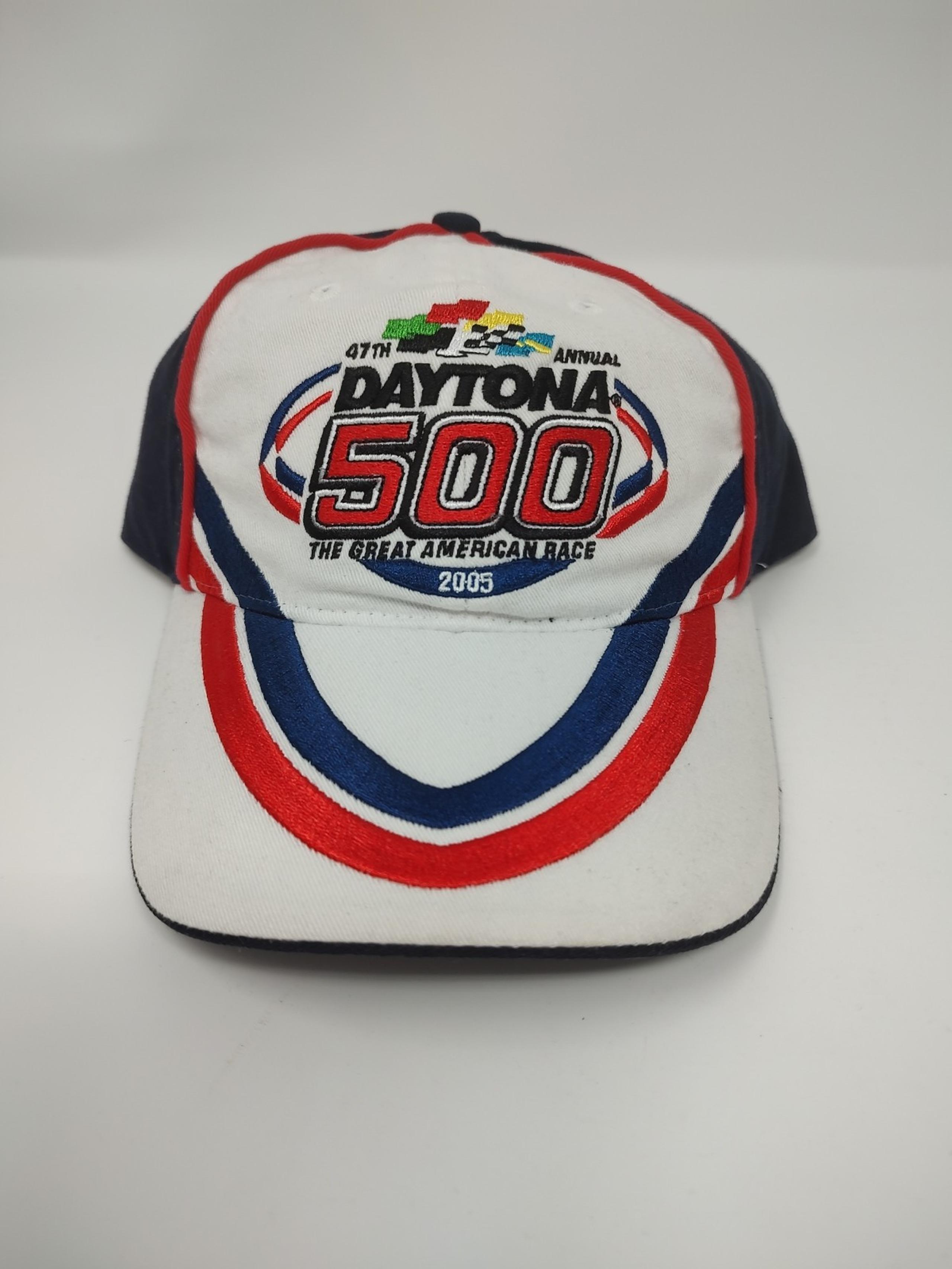 VTG Daytona 500 Y2K NASCAR 47th 2005 Adjustable Strap Hat Red White Blue NWT