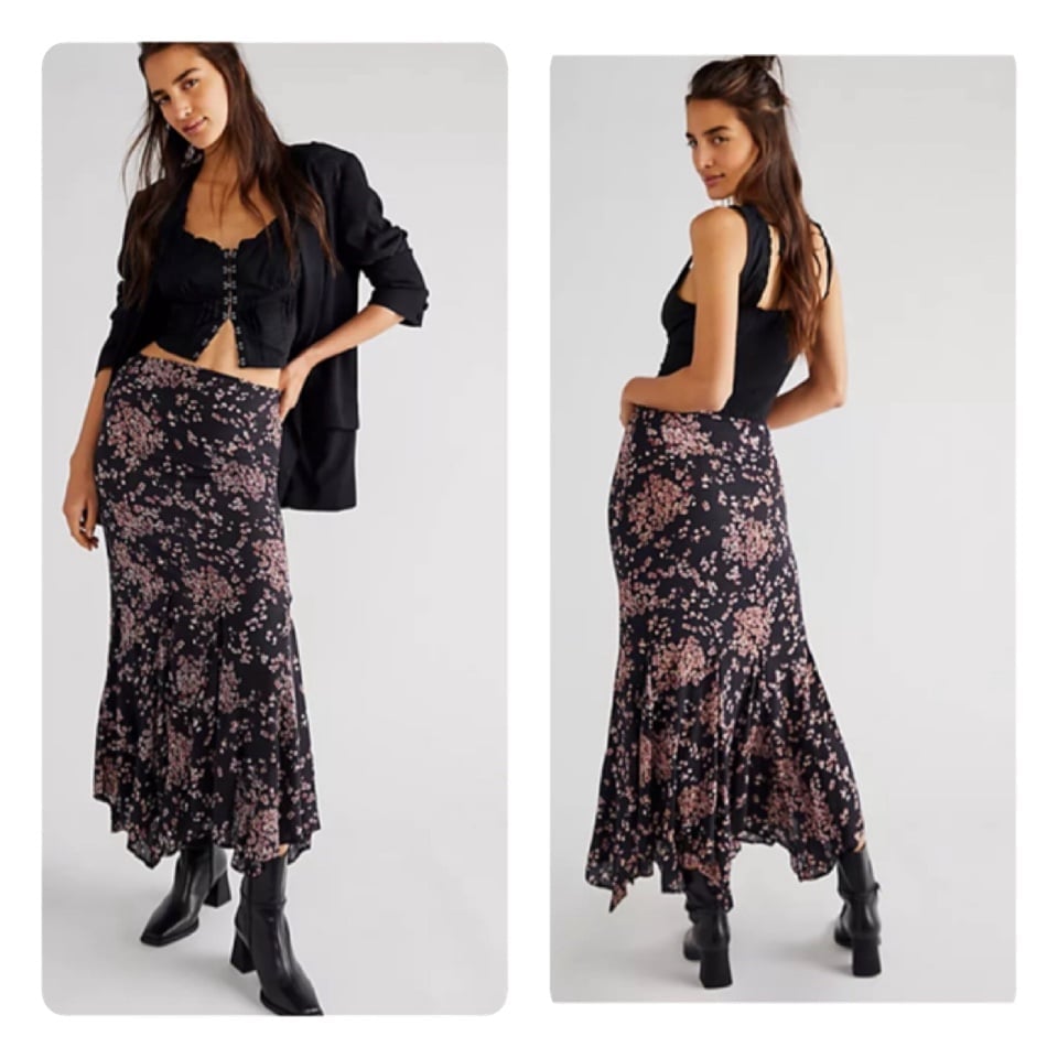 Free People BACKSTAGE GLAMOUR MAXI SKIRT SIZE 2 NEW