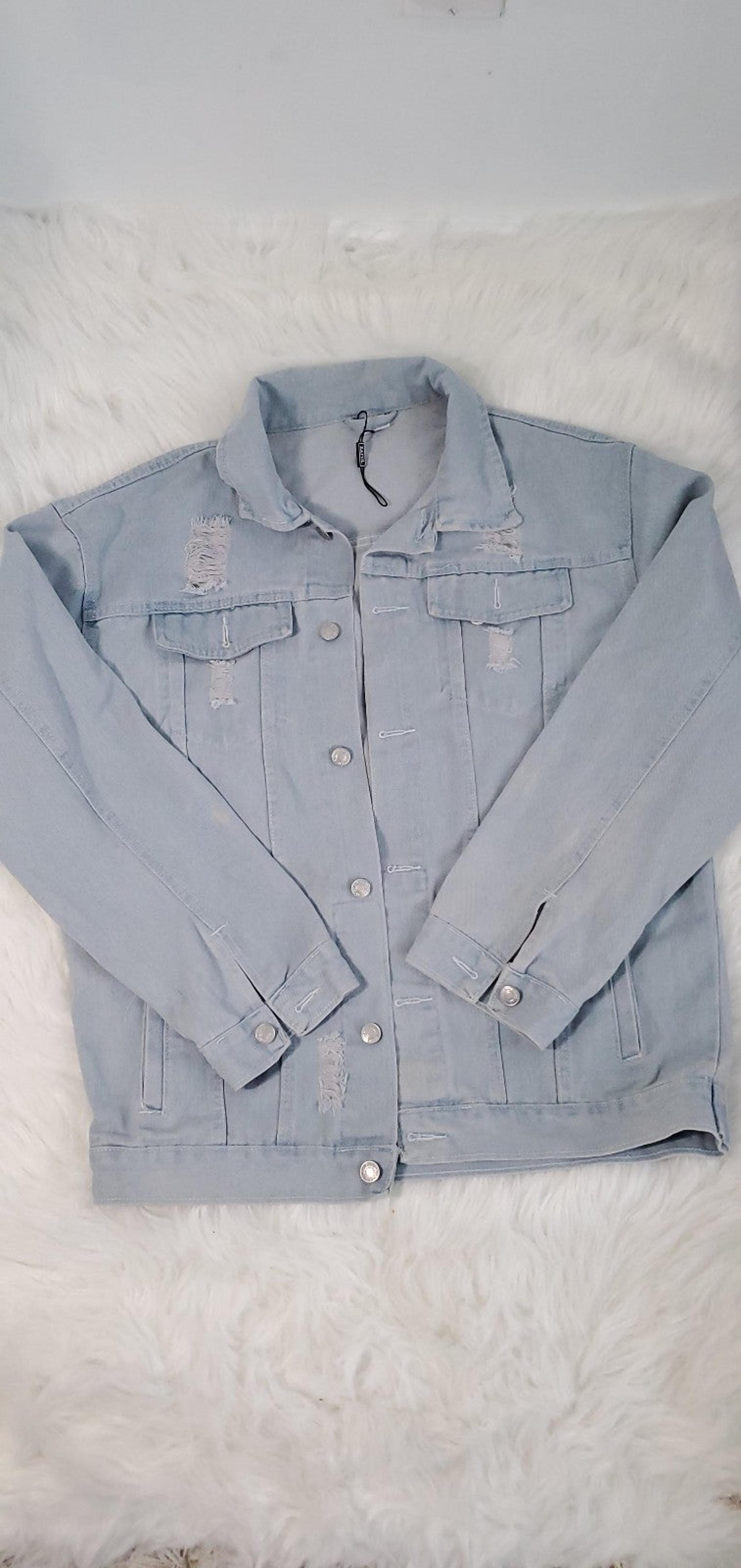 Jacket women's ripped denim