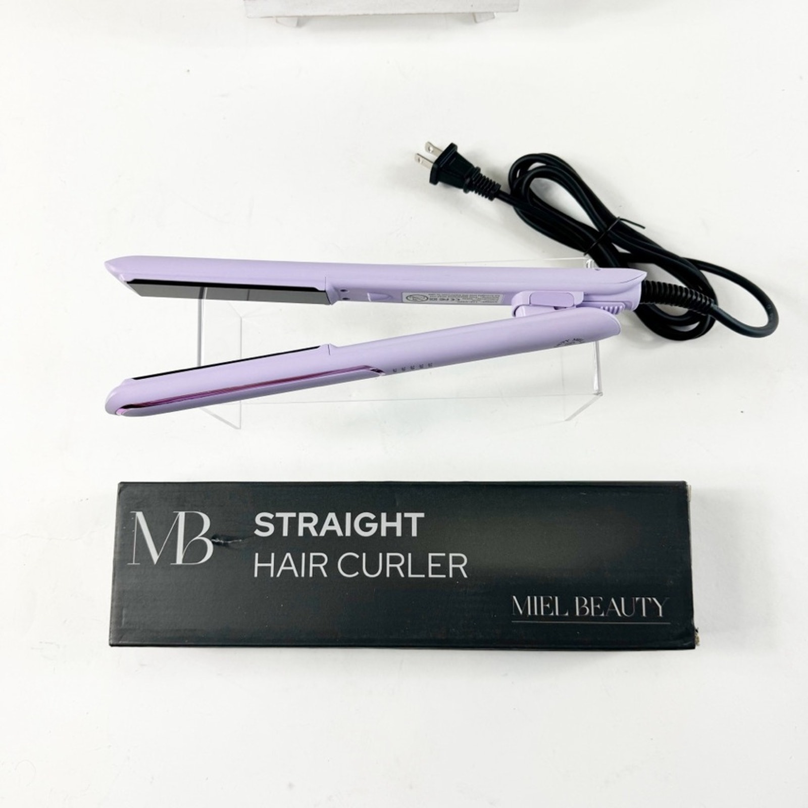 135. Miel Beauty Professional Hair Straightener Curler Lavender Light Purple NEW