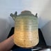 Vintage Studio Pottery Stoneware Teapot Green Beige Signed S Lopez