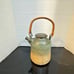 Vintage Studio Pottery Stoneware Teapot Green Beige Signed S Lopez