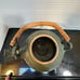 Vintage Studio Pottery Stoneware Teapot Green Beige Signed S Lopez