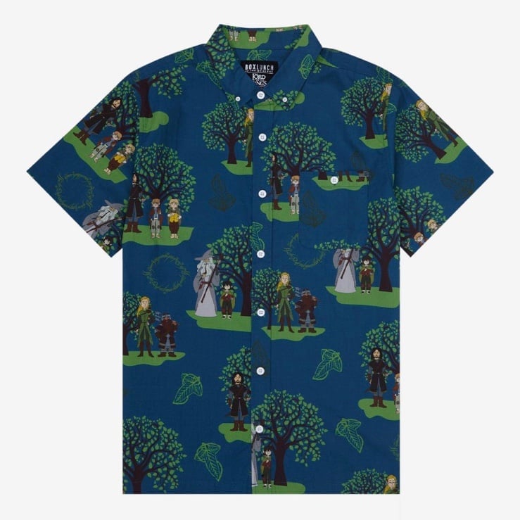 The Lord of the Rings Character Portraits Allover Print Woven-Button Up BoxLunch