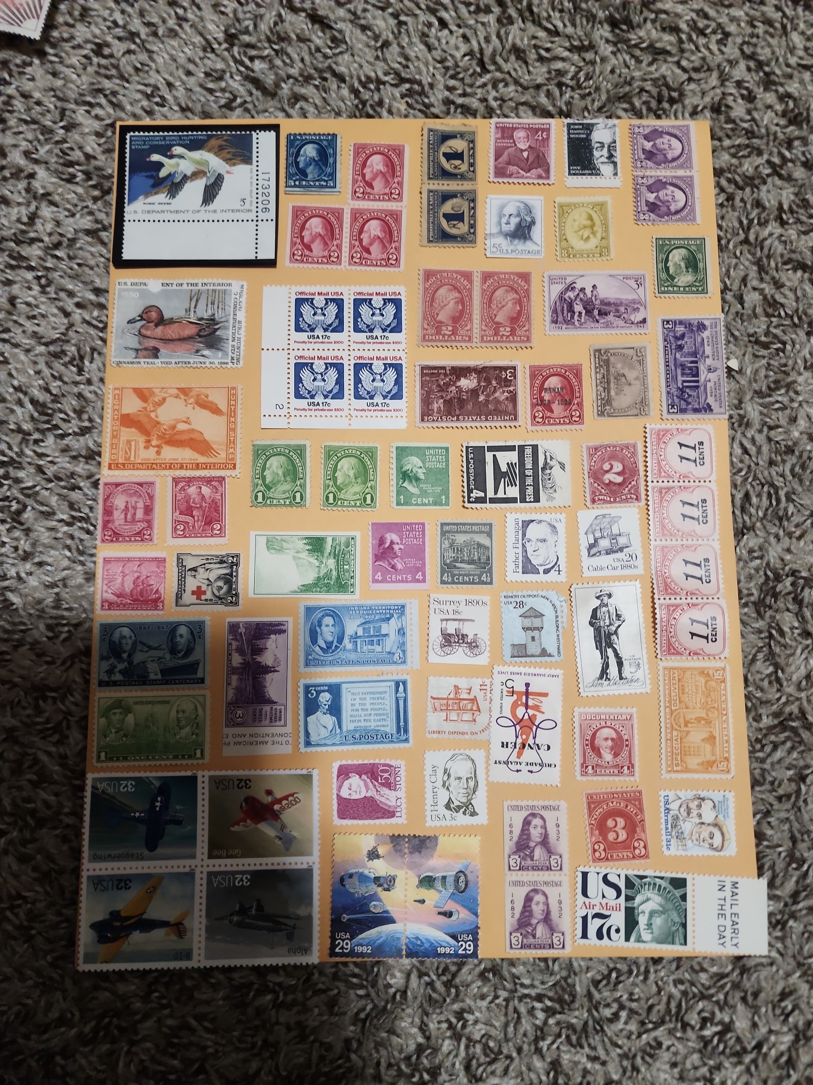 1 Sheet Good Value USA Mint Stamps Incl. Duck Stamps Lot G 34