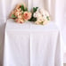 Vintage 1950s 1960s Tablecloth, Large, White Leaf Cotton Damask Rectangular