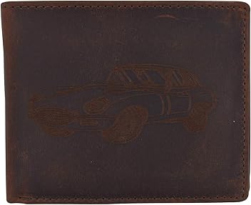 Mens Shelby Cobra Car Logo RFID Leather Bifold Flap...