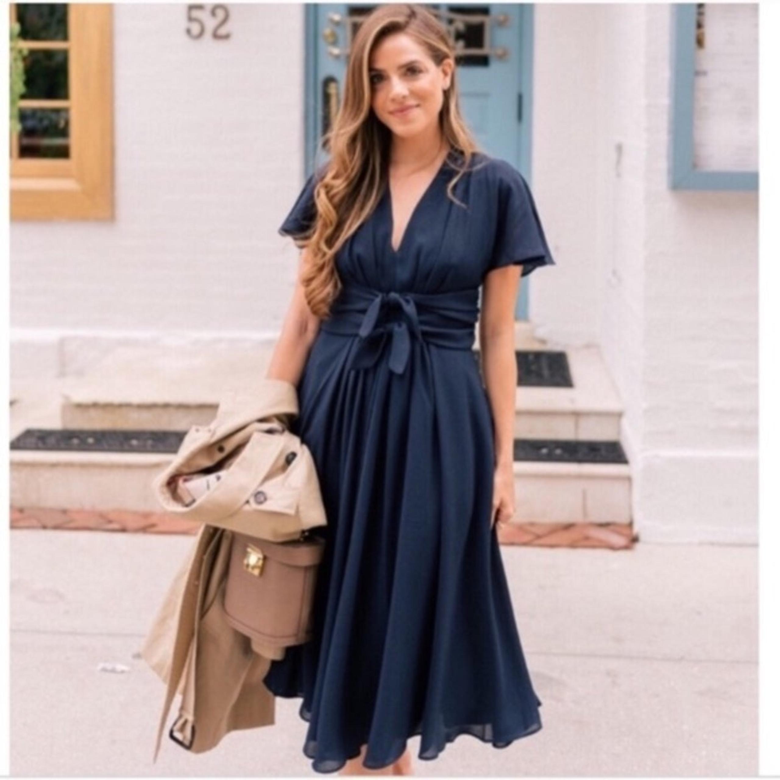 Gal Meets Glam Jane Tie Waist Midi Dress