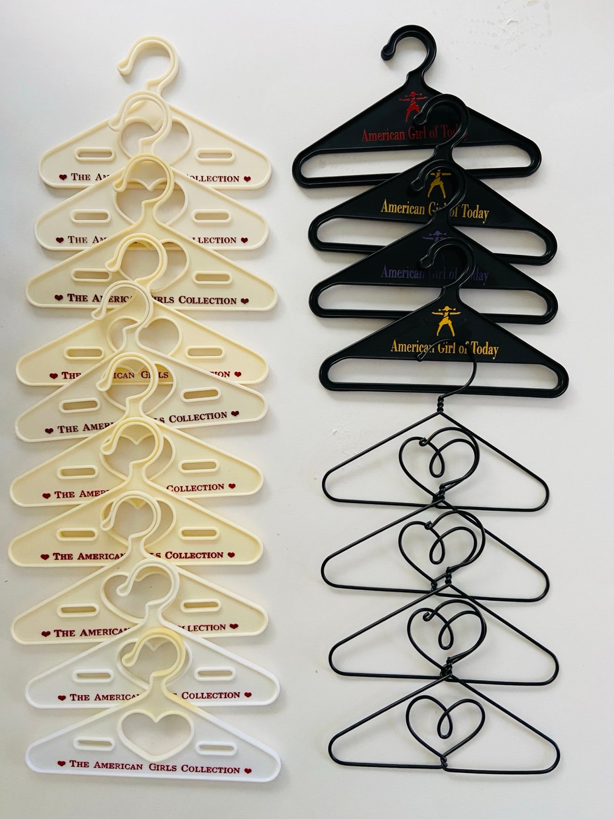Lot Of Vintage American Girl Pleasant Company Doll Clothes Hangers Heart Design