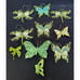 Stunning Heavy Glitter Christmas Ornament Lot Dragonflies & Butterflies -CH1