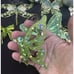 Stunning Heavy Glitter Christmas Ornament Lot Dragonflies & Butterflies -CH1