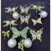 Stunning Heavy Glitter Christmas Ornament Lot Dragonflies & Butterflies -CH1