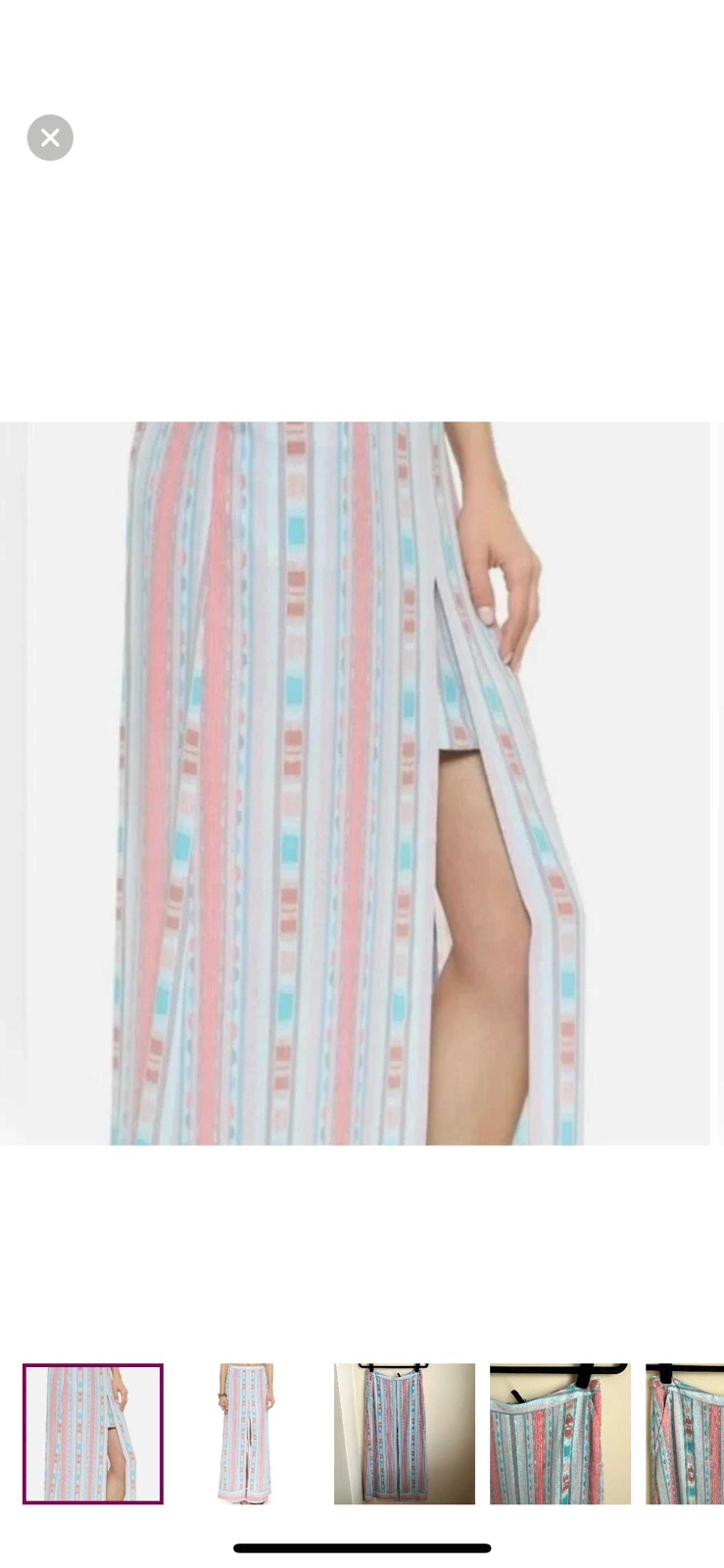 BCBGMAXAZRIA Jane Maxi Front Slit Skirt Pink Clay Combo Sz S