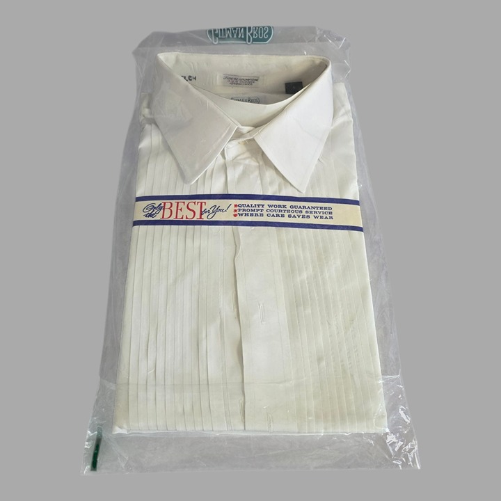 NEW Gitman Bros. White Formal Tuxedo Shirt Laydown Collar Pleated Size 16-32
