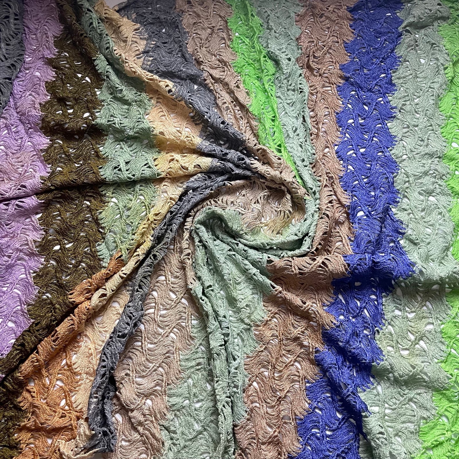 Multicolor Cutout Knit Fabric