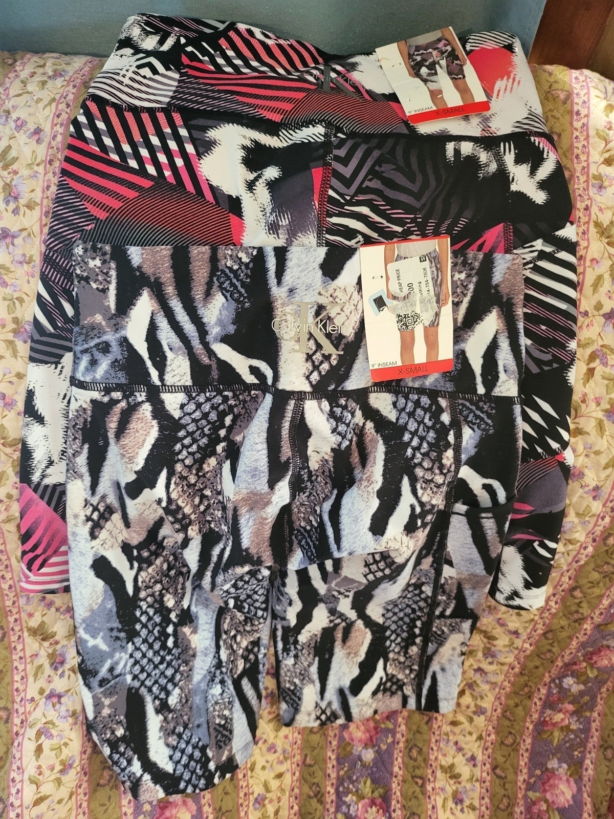 Four pair NWT Calvin Klein Biker Shorts Size XS 9inch inseam three pink one gray