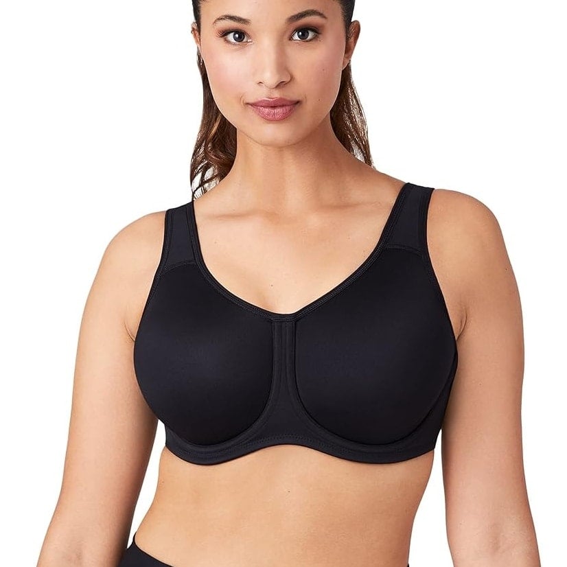 Wacoal Women's Full Support Underwire Adjustable Sports Bra, Size 38G In Black
