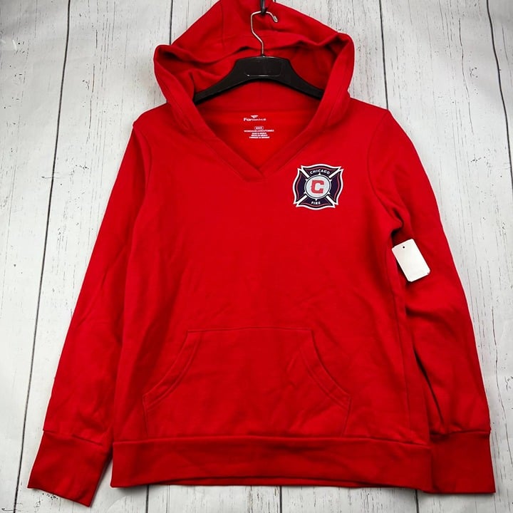 Chicago Fire FC MLS Medium Fanatics Pullover Hoodie Jacket Red New Women