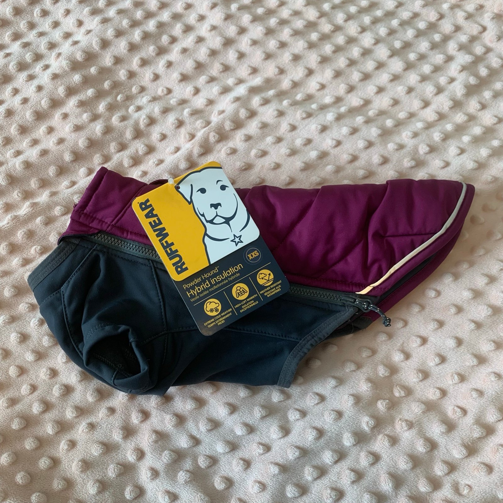 Brand new RUFFWEAR Powder Hound Hybrid insulation dog jacket XXS