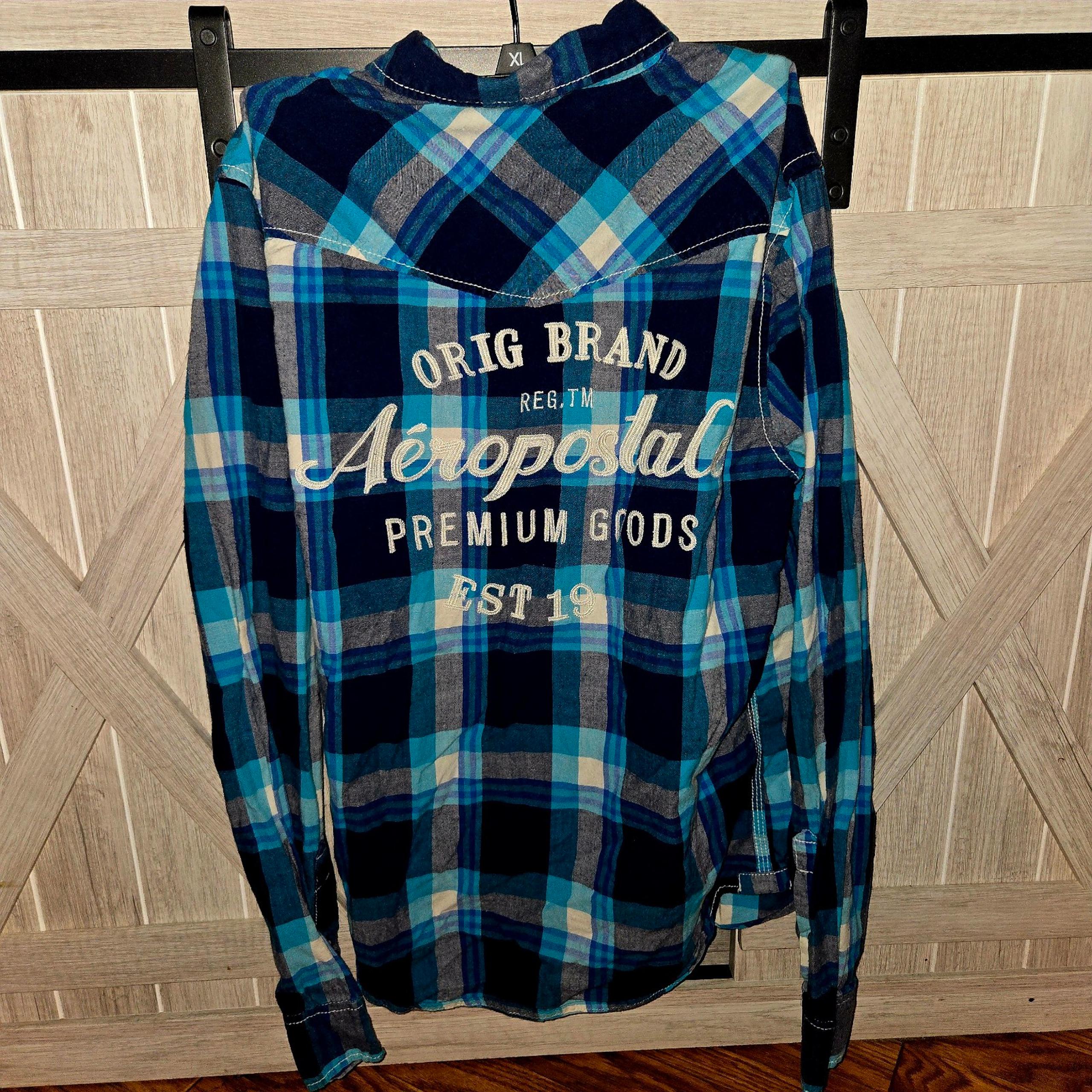 Y2K Vintage Aeropostale Plaid Button Down Western Shirt Unisex Small