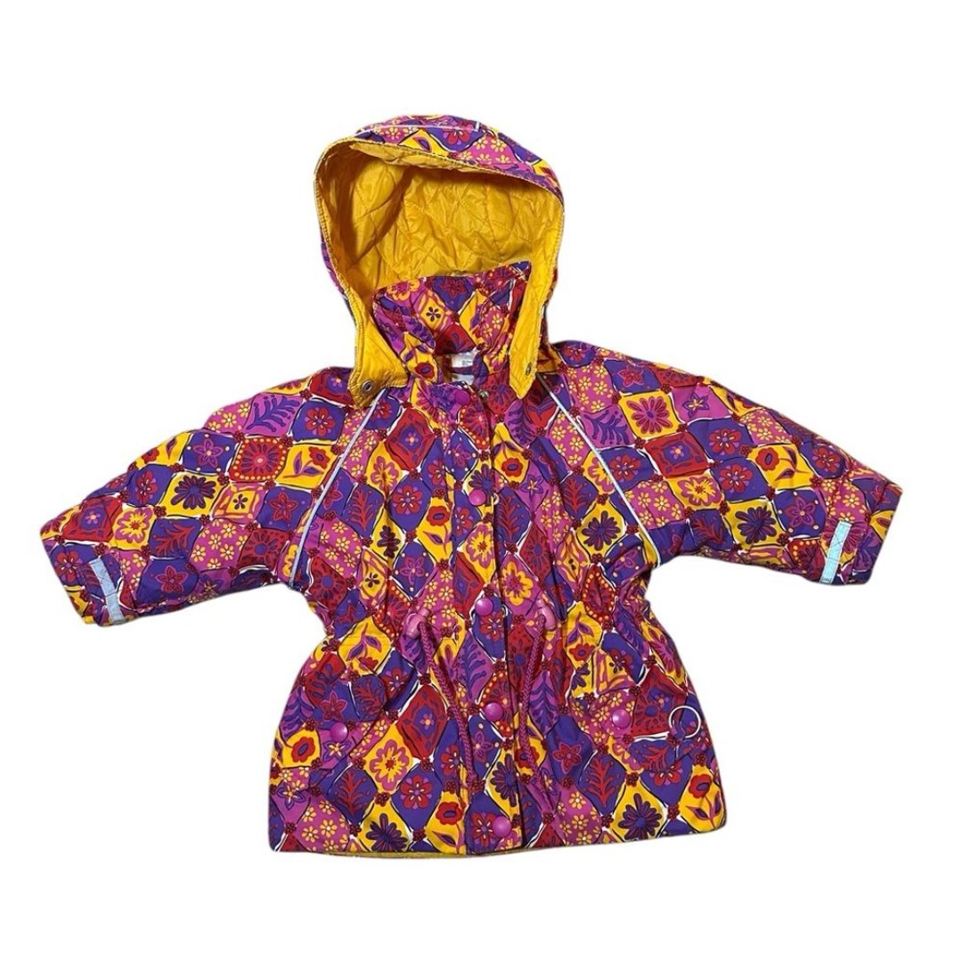 Girls Hanna Andersson Flower Jacket Size 80 Colorful Flower Pattern