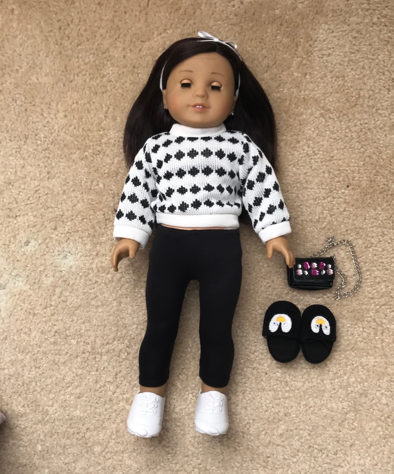 American Girl Doll 18”, fully dressed with extra accessories in great condition.