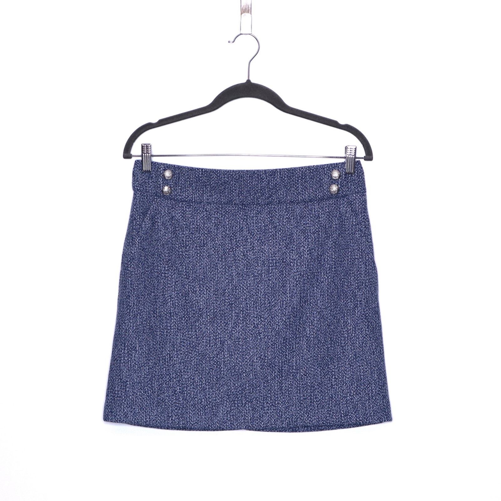 VERONICA BEARD Arezzo Skirt Navy Blue Tweed Textured Mini Length Women's 6