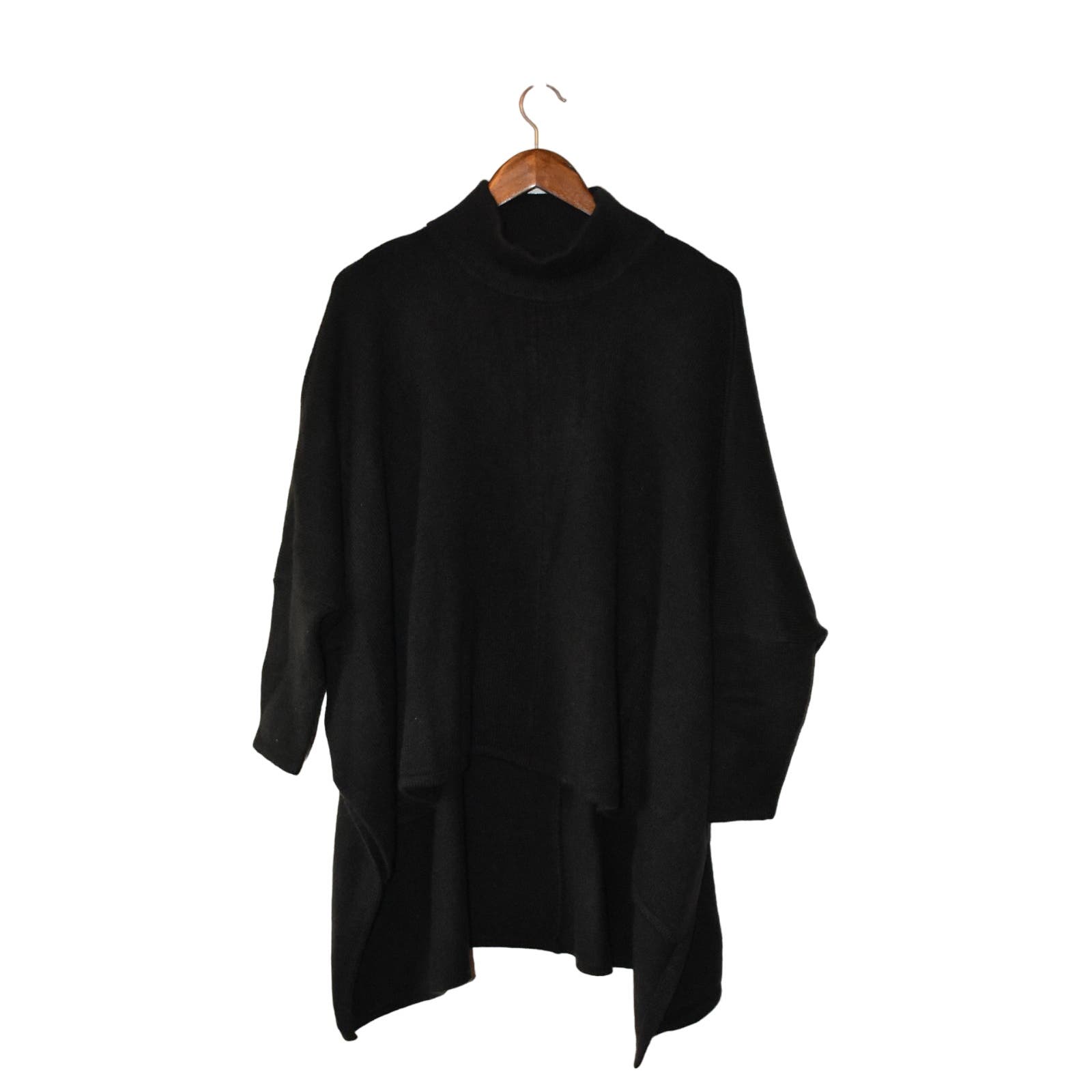 Black Knit Cardigan Poncho