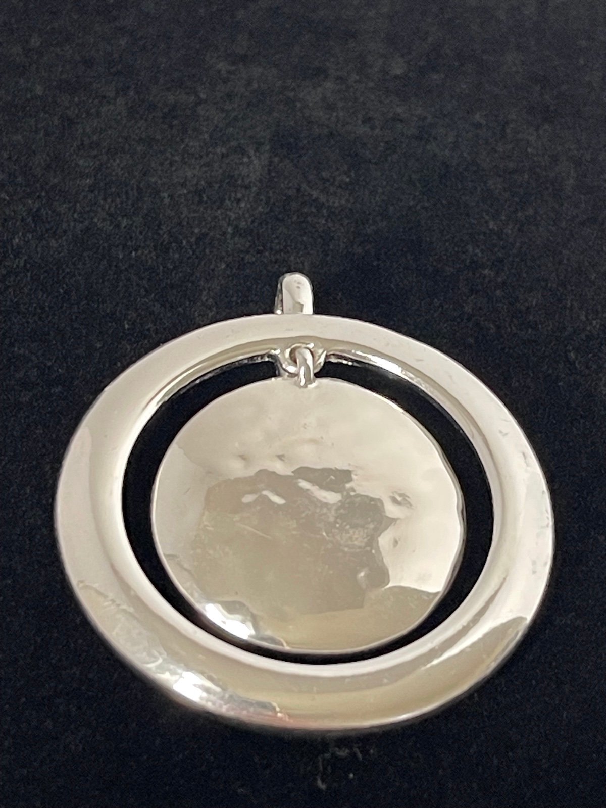 Pendant Large Bail Circles Silver Tone