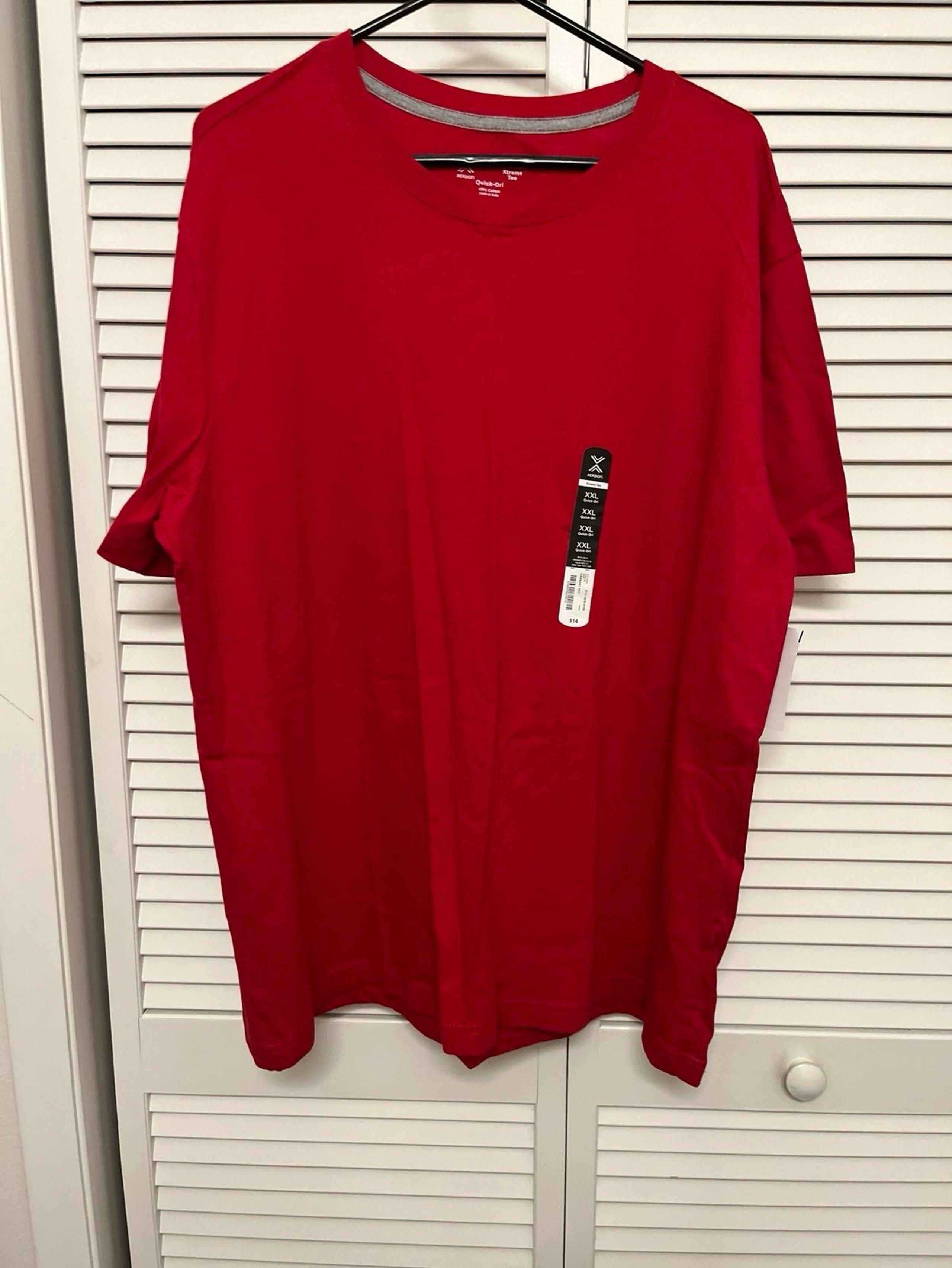 New Xersion Men's Red Short Sleeve T-Shirt 100% Cotton  Size XXL