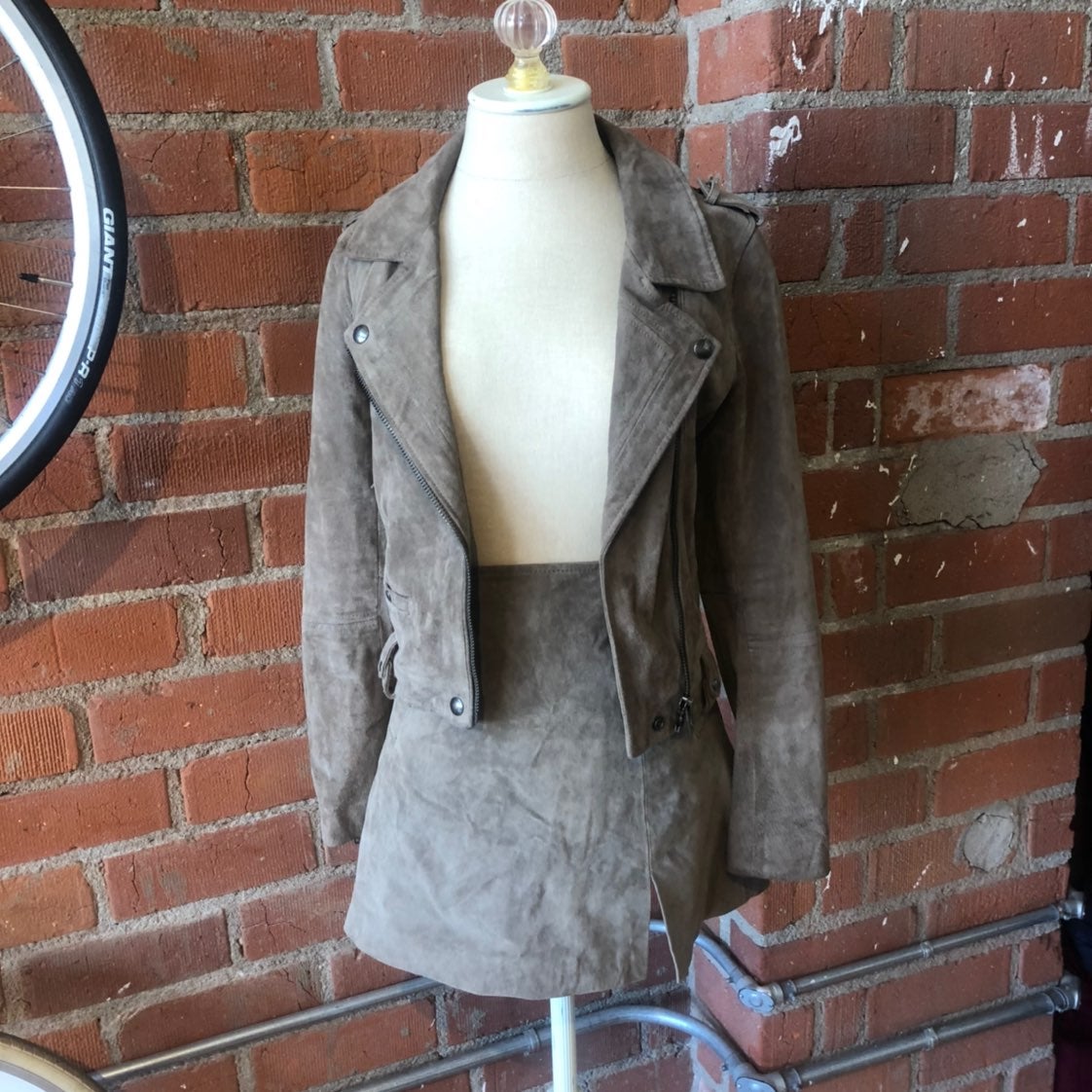 Blank nyc suede jacket and skirt set