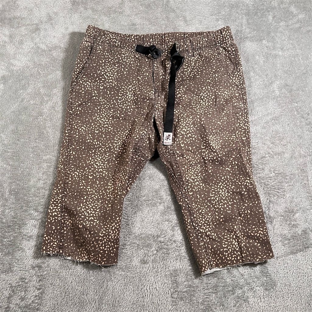 Gramicci Pants Womens Sz 2 Brown Confetti Geometric Climbing Capri Crop Raw Hem
