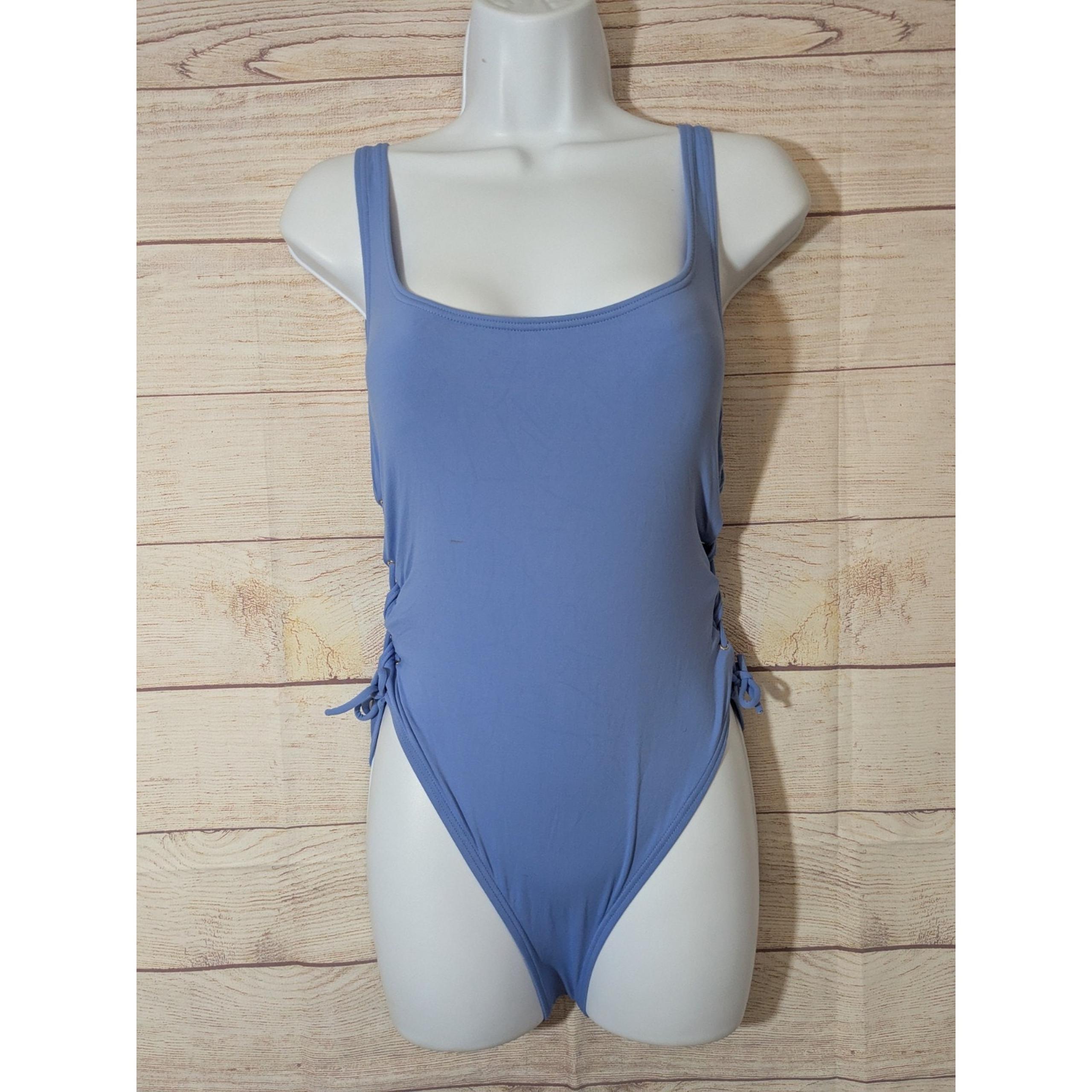 Women’s Vince Camuto swim one piece swimsuit size 8 Blue Side Tie
