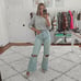 Zara high rise wide leg distressed jeans size 4