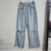 Zara high rise wide leg distressed jeans size 4