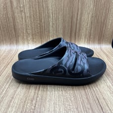OOFOS OOahh Sport Unisex Slide Black Pink Camo US Men’s Size 8 Women's 10 EU 41