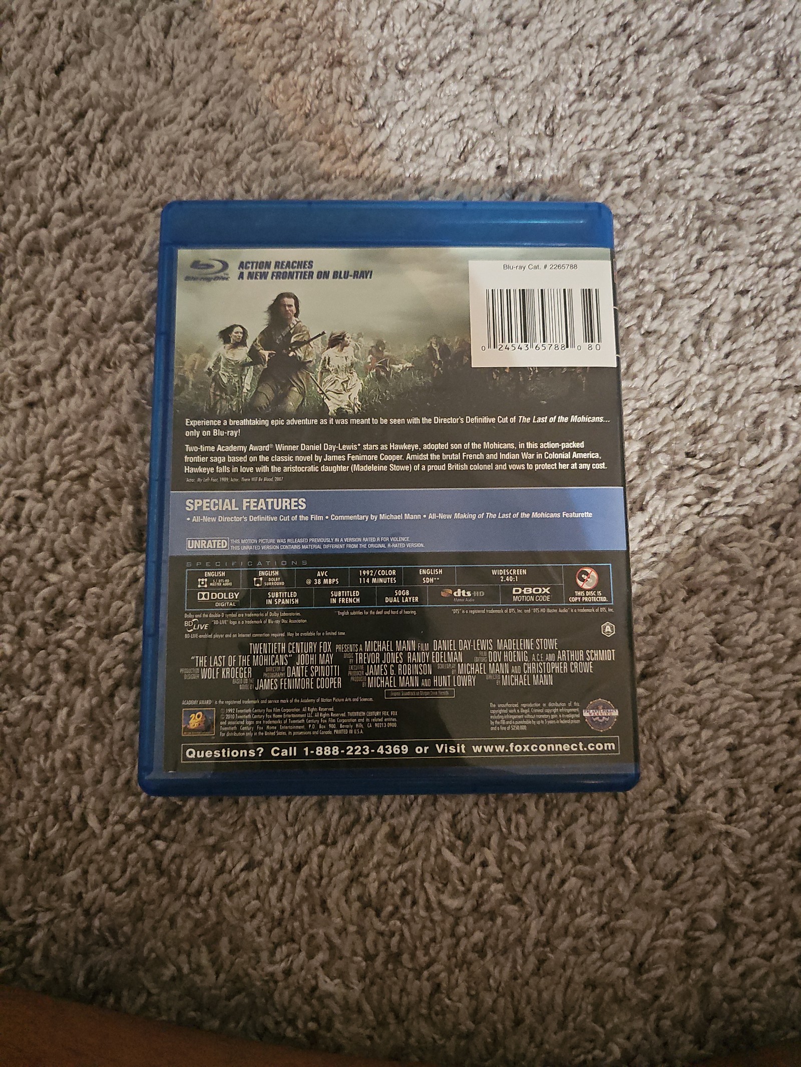 The Last Of The Mohicans Blu Ray - detail