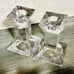 Set of 3 Lead Crystal Candleholders