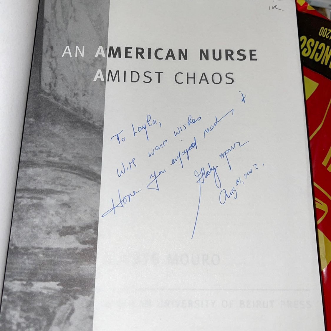 American Nurse Amidst CHAOS SIGNED GLADYS MOURO