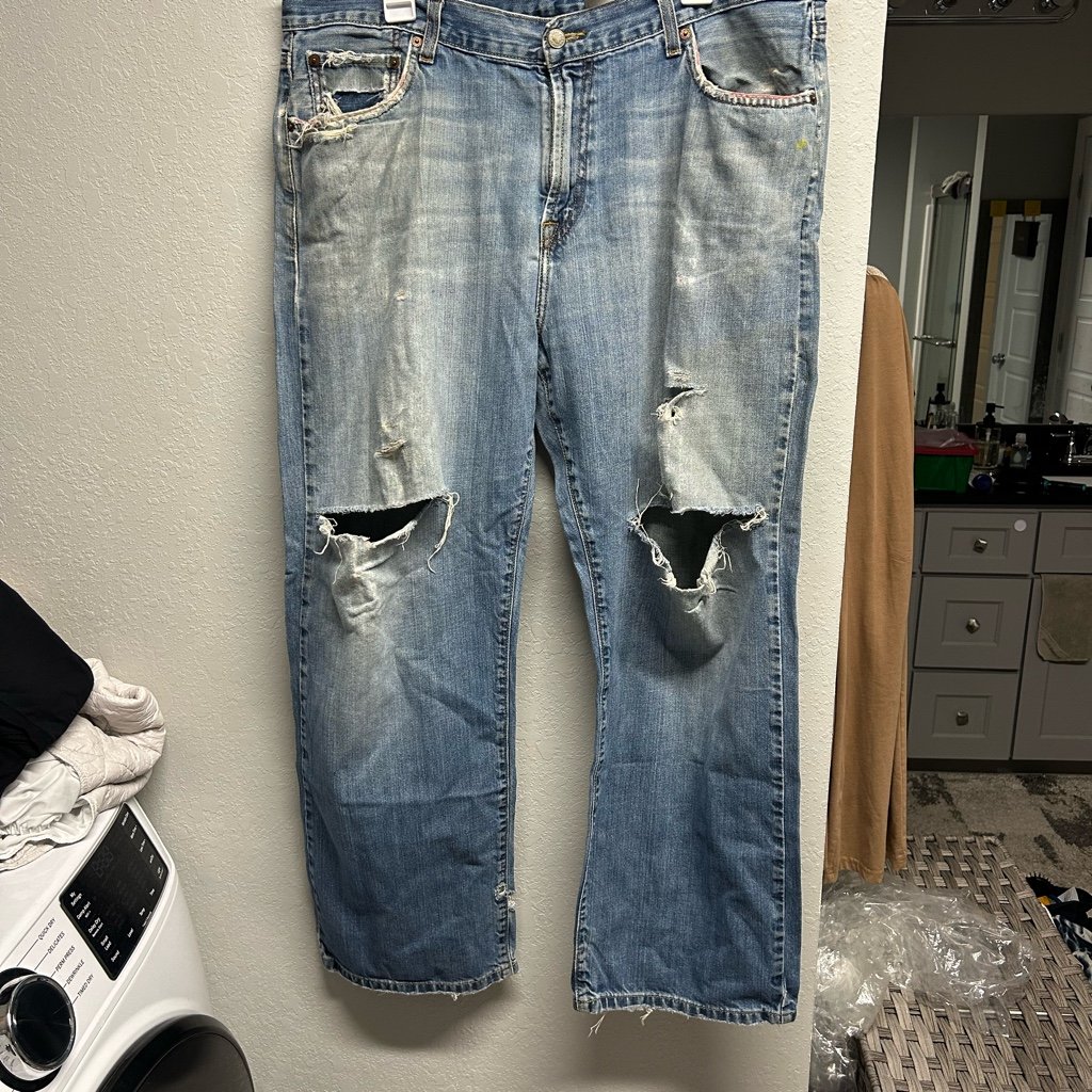 Vintage Lucky Brand Jeans 38x32 Denim Jeans Distressed